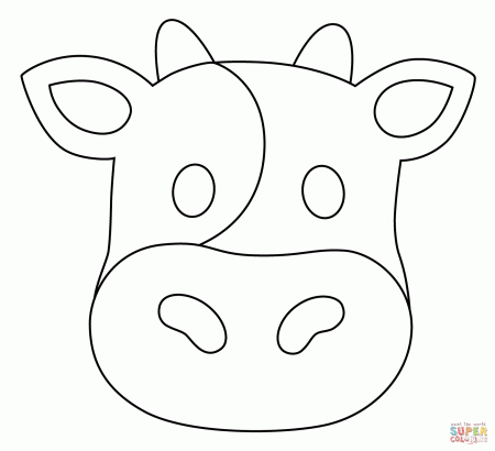 Cow Face Emoji coloring page | Free Printable Coloring Pages