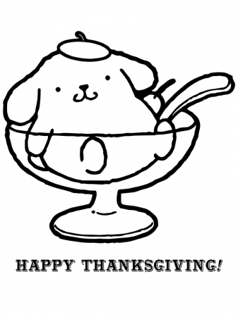 Cute Pompompurin in Wine Glass Coloring Page - Free Printable Coloring Pages  for Kids