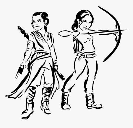 Archer Katniss Hunger Bow Games - Star Wars Coloring Rey, HD Png Download ,  Transparent Png Image - PNGitem