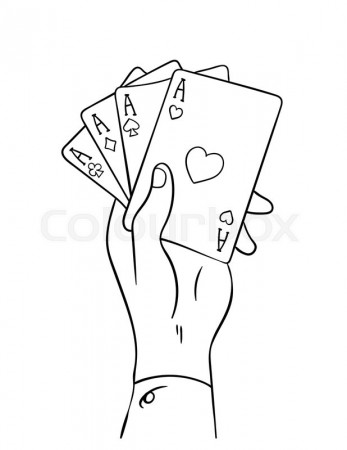 Cowboy Game Cards Isolated Coloring Page for Kids | Stock vector | Colourbox