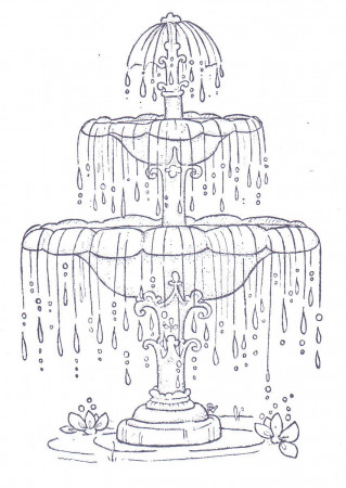 water fountain coloring pages | Coloring pages, Paper embroidery, Coloring  books