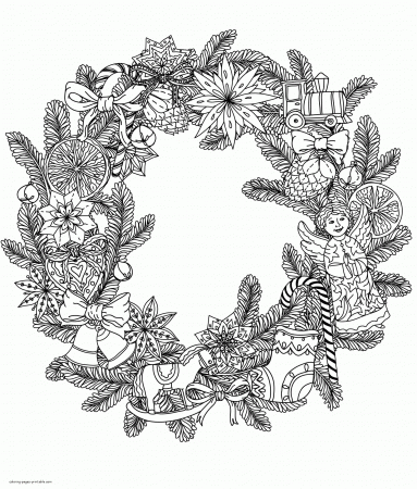 Printable Christmas Coloring Pages Extraordinary Picture Inspirations Sheet  Wreaths Created For Adults – Approachingtheelephant
