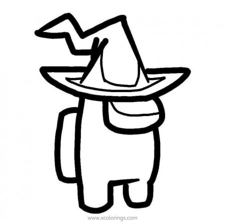 Among Us Coloring Pages Wizard. | Coloring pages, Free coloring pages,  Halloween coloring pages