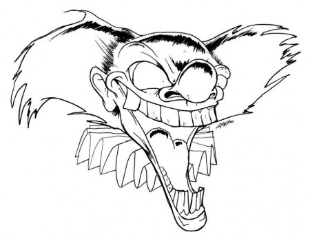Scary Coloring Pages | Scary clown drawing, Scary drawings ...