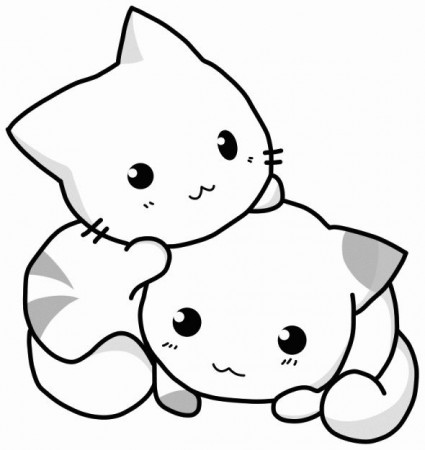 Cute Animal Coloring Pages | Cute anime cat, Cat coloring ...