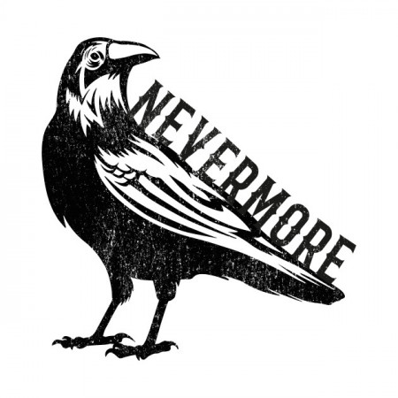 Raven Nevermore Halloween Crow Black Bird Distressed - Raven - T ...