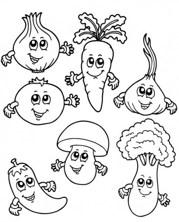 Vegetables mixture printable coloring ...