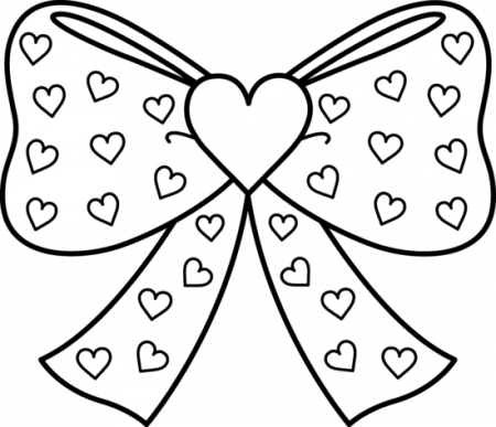 Hearts with Bows Coloring Page - Get ...