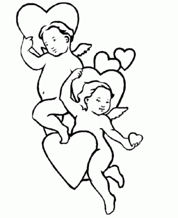 Valentine's Day Cupids Coloring Pages - Valentine's Day Cherubs 