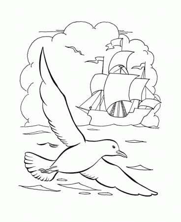 Columbus Day Sea And Ship Coloring Pages | Coloring