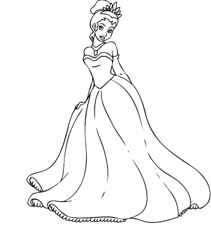 Princess Tiana Will Meet The Prince Coloring Pages - Princess 