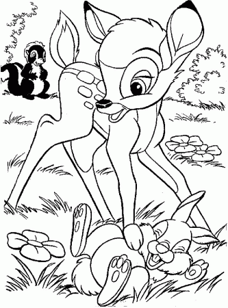 Bambi coloring page | coloring pages for kids, coloring pages for 