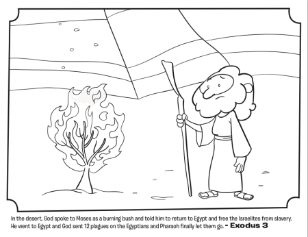 Moses Burningbush Coloring Page Moses And The Burning Bush