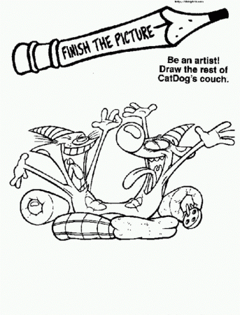 Cheerful Catdog Nickelodeon Coloring Pages Coloringplus 294017 