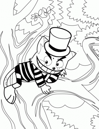 Cheshire Cat Coloring Page Handipoints 63283 Cheshire Cat Coloring 