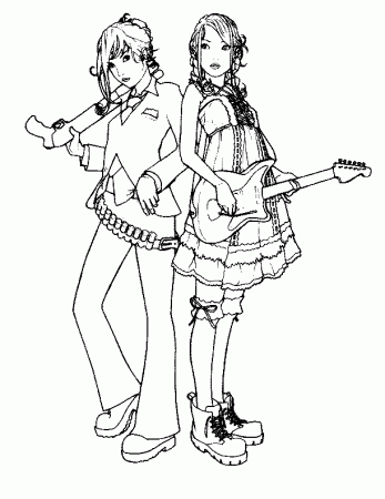 Rock Guitar Coloring Pages