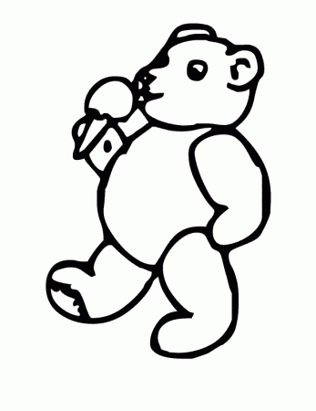 Teddy Bear Eating Ice Cream Coloring Pages | Free Coloring Pages