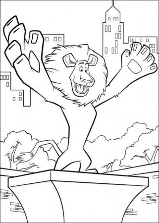 MADAGASCAR coloring pages - Alex the king