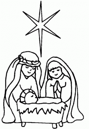 Manger Scene Coloring Page Educations | 99coloring.com