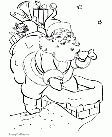 santa delivers the toys christmas coloring pages