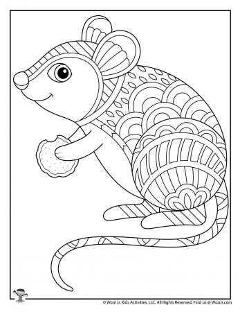 Cute Mouse Adult Coloring Page to Print | Woo! Jr. Kids Activities :  Children's Publishing