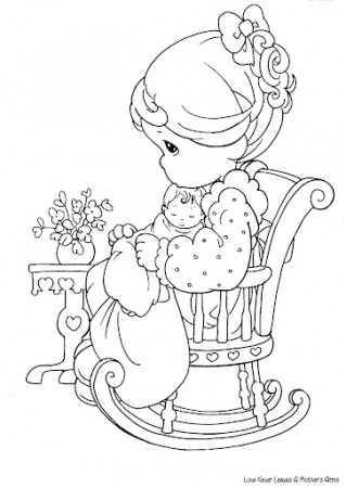 Mom and baby coloring page | Coloring Pages