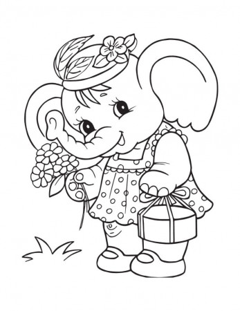 Free ELEPHANT Coloring Pages for Download (Printable PDF)