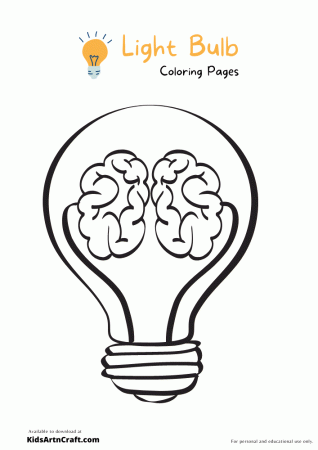 Light Bulb Coloring Pages For Kids-Free Printable - Kids Art & Craft