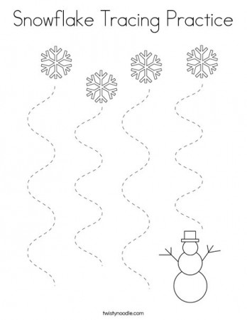 Snowflake Tracing Practice Coloring Page - Twisty Noodle