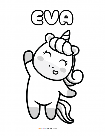 Eva unicorn coloring page