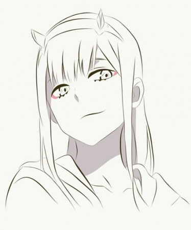 Anime Coloring Pages Zero Two - Coloring and Drawing
