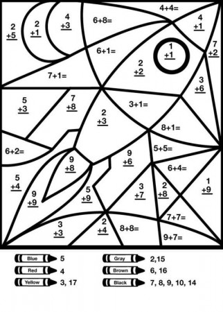 Math Addition Subtraction Coloring Worksheets - Educational Math ...