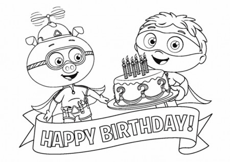 Happy Birthday Super Why Coloring Page - Free Printable Coloring Pages for  Kids