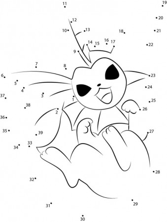 Vaporeon Pokemon Dot to Dot Coloring Page - Free Printable Coloring Pages  for Kids