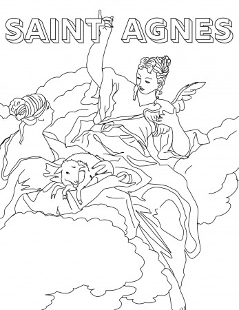 Saint Agnes - Catholic Coloring Page