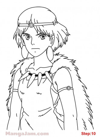 How to Draw Princess Mononoke from Studio Ghibli - MANGAJAM.com | Studio  ghibli characters, Ghibli art, Princess drawings