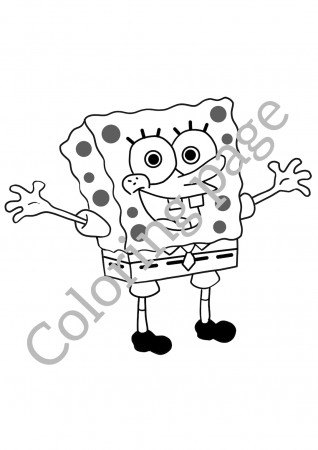 9 Sponge Bob Coloring Pages for Kids Kids Coloring Pages - Etsy