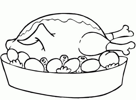 Fried Chicken Coloring Page - Coloring Pages for Kids and for Adults