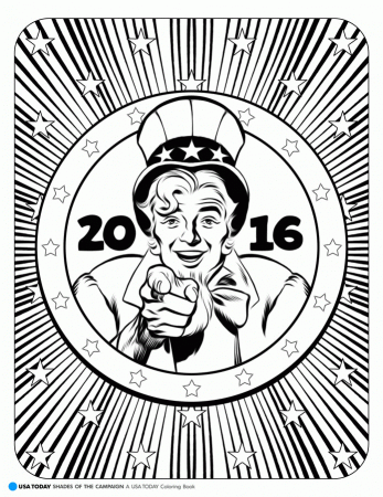 US Elections 2016 Coloring Page