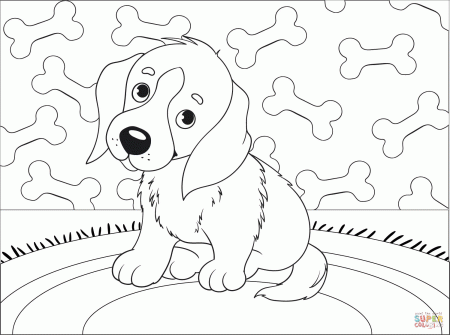 Puppy coloring page | Free Printable Coloring Pages