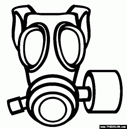 The Gas Mask Coloring Page | Free The Gas Mask Online Coloring