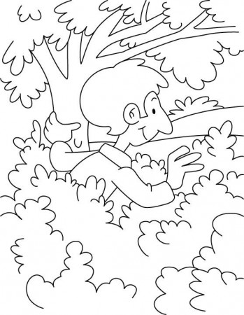 A boy is hiding in the bushes coloring page | Coloring pages, Coloring pages  for kids, Hiding in the bushes