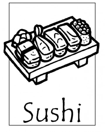 Sushi Coloring Page - Free Printable Coloring Pages for Kids