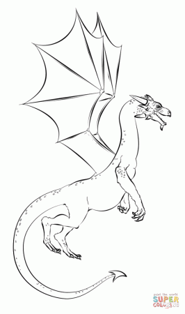Realistic Dragon coloring page | Free Printable Coloring Pages