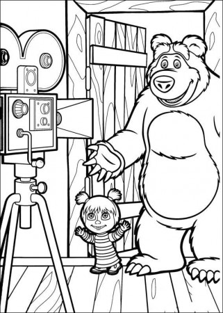 Masha and the Bear Coloring Pages 9 | Bear coloring pages, Kids printable coloring  pages, Cartoon coloring pages