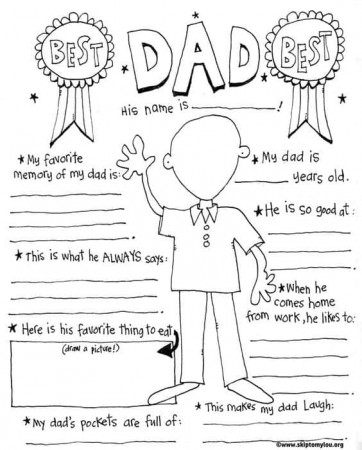 Dad Coloring Page for the BEST Dad - Skip to my Lou