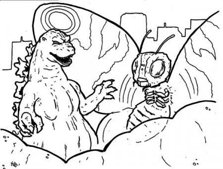 Godzilla, : Godzilla and Monster Butterfly Coloring Pages ...