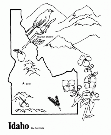 Idaho State outline Coloring Page (With images) | Coloring pages ...