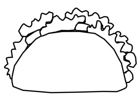 Mexican Food Taco Coloring Page - Free Printable Coloring Pages for Kids