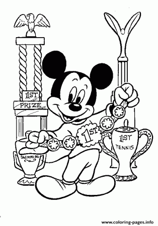 Mickey Has Trophies Disney 85b9 Coloring page Printable